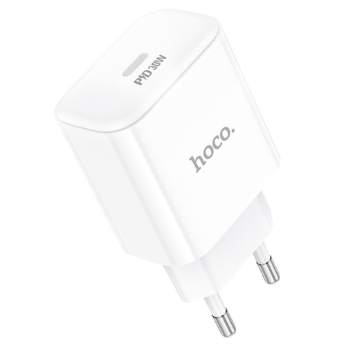 СЗУ 110-240V HOCO C76APro, USB-C, PD30W, PPS, QC3.0, White, Box