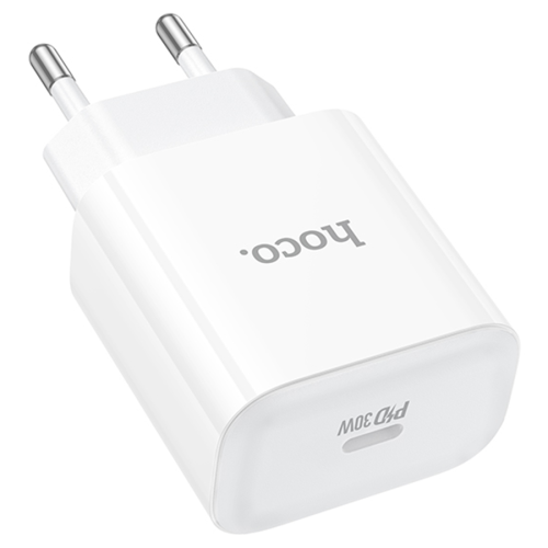 СЗУ 110-240V HOCO C76APro, USB-C, PD30W, PPS, QC3.0, White, Box