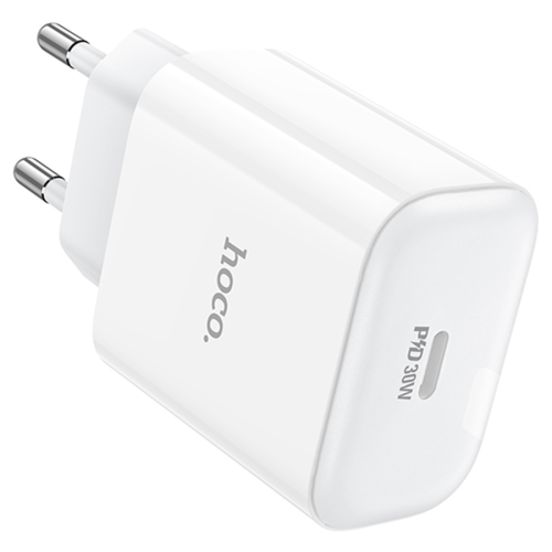 СЗУ 110-240V HOCO C76APro, USB-C, PD30W, PPS, QC3.0, White, Box