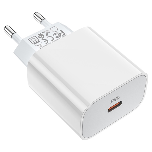 СЗУ 110-240V HOCO C76APlus, USB-C, PD20W, PPS, QC3.0, White, Box