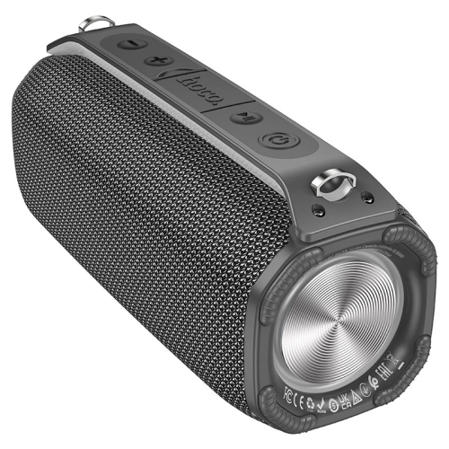 Портативна колонка HOCO HC23 IPX4, BT 5.0, 2x5W, RGB підсвічування, Gray, Box