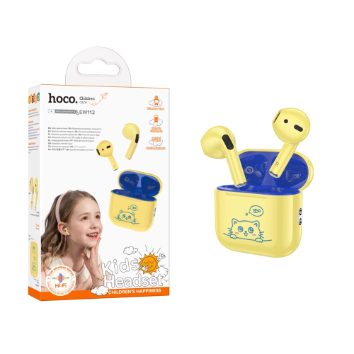 Навушники Bluetooth HOCO EW112, Yellow, Кейс