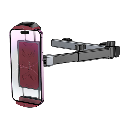 Автоутримувач HOCO H69, кріплення на підголовник, затискач 115-245мм, Black, Box