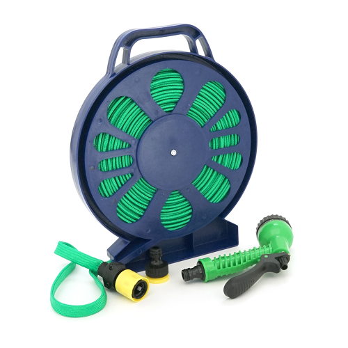 Шланг поливальний на котушці 15м + розпилювач, насадка на кран, Green, Box