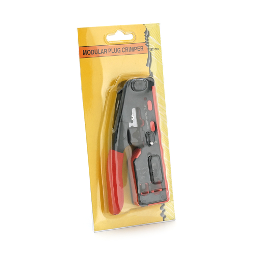 Інструмент HT-718 для обтискання, RJ-45 (8P8C) та RJ-12 (6P6C), 6P / 8P + обрізка наскрізних конекторів зачищення зовнішньої ізоляції кабелю