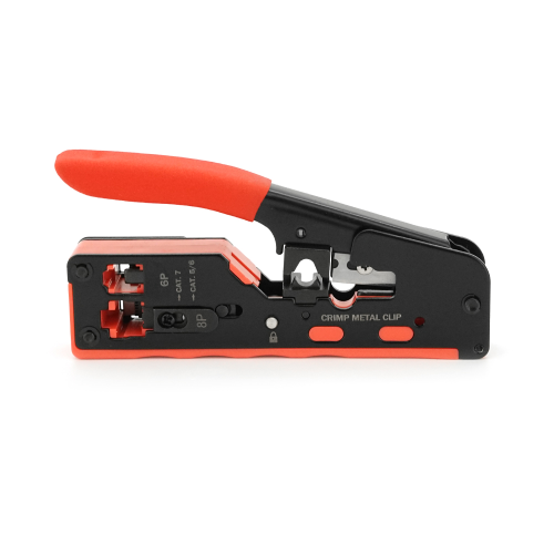 Інструмент HT-718 для обтискання, RJ-45 (8P8C) та RJ-12 (6P6C), 6P / 8P + обрізка наскрізних конекторів зачищення зовнішньої ізоляції кабелю