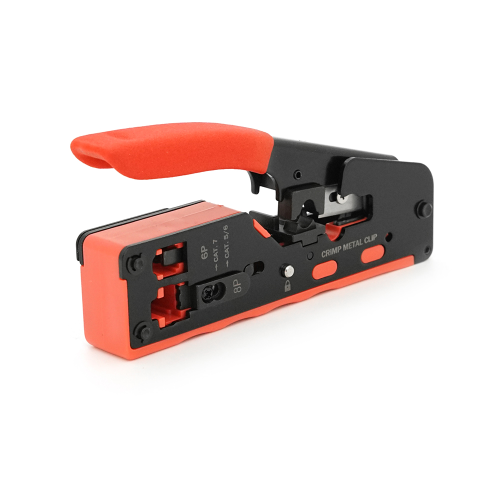 Інструмент HT-718 для обтискання, RJ-45 (8P8C) та RJ-12 (6P6C), 6P / 8P + обрізка наскрізних конекторів зачищення зовнішньої ізоляції кабелю