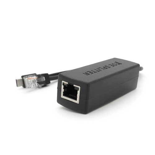POE спліттер AOT-0524 48V-5V, RJ45, Type-C (10 / 100Мбіт, Вхід-48V / Вихід 5V 2.4А)
