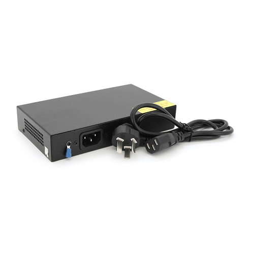 Комутатор POE з 4 портами POE 100Мбіт + 2 порт Ethernet (UP-Link) 100Мбіт, 52V / 1.44A, 100 / 250метрів, корпус - метал, Black, БП вбудований, Q20