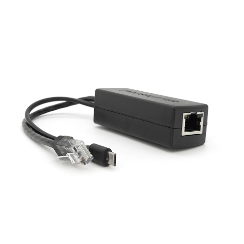 POE спліттер AOT-0524 48V-5V, RJ45, Mini-USB (10 / 100Мбіт, Вхід-48V / Вихід 5V 2.4А)