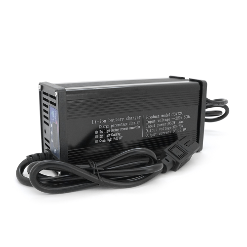 Зарядний пристрій Jinyi для акумуляторів LiFePo4 60V(73V),20S,12A,штекер Triangle plug (T-tipe / C13 / IEC),з індикацією,BOX