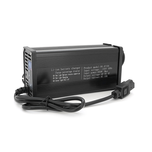 Зарядний пристрій для акумуляторів LiFePo4 48V(58,4V),16S,10A, штекер Triangle plug (T-tipe / C13 / IEC). індикація, 220х122х86mm, 1.5kg