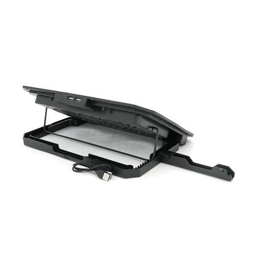 Підставка під ноутбук XSTRIKE XS-22, 10-17&amp;quot;, 2*140mm 1200&amp;plusmn;10% RPM, корпус пластик+алюміній, 2xUSB 2.0, 357x262x30mm, RGB, Box Q20