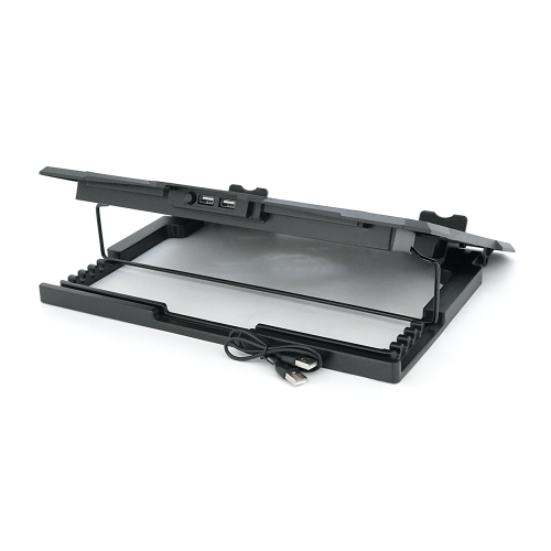 Підставка під ноутбук XSTRIKE XS-33, 10-17&amp;quot;, 1*140mm 1000&amp;plusmn;10% RPM, корпус пластик+алюміній, 2xUSB 2.0, 370x275x27mm, RGB, Box Q20