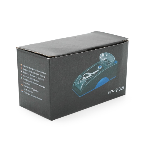 Машинка для скручування сигарет автоматична 6.5mm електрична, адаптер живлення, чорно-синій,Box