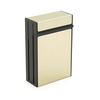 Портсигар / коробка на 20 сигарет YH035G, з кришкою, стійкий до тиску, вологостійкий, gold, алюміній, 92*60*26mm, 70гр