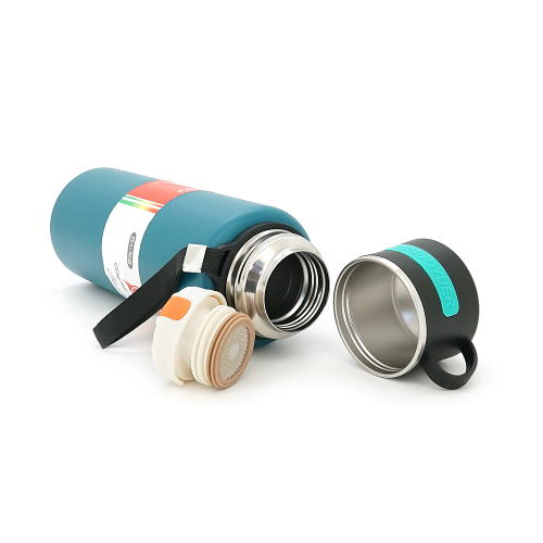 Термос Merlion з нержавіючої сталі, з чашкою в чохлі та ручкою для перенесення, об&apos;єм 1000 мл., синій