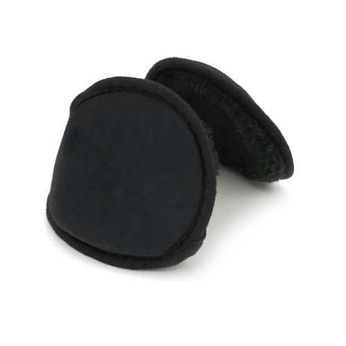 Зимові теплі амбушюри / навушники, плюш / оксамит, чорний