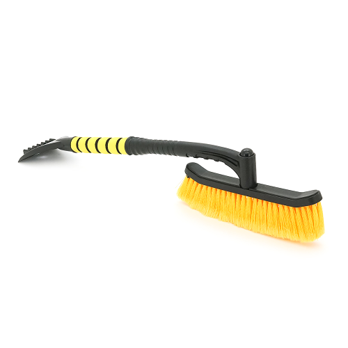 Щітка-скребок автомобільна 2в1, загальна довжина 54см, чорна з жовтим