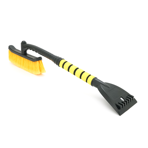 Щітка-скребок автомобільна 2в1, загальна довжина 54см, чорна з жовтим
