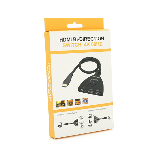 Розгалужувач HDMI 1=&amp;gt;3 порти, 4К, кабель 30см, Box