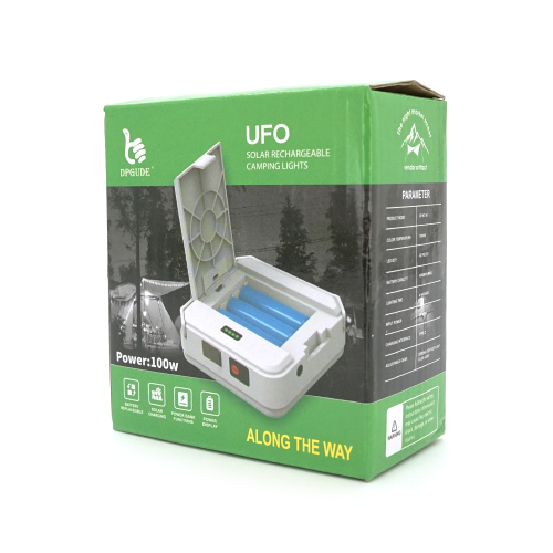 Ліхтарик для кемпінгу DP-K7-90+Solar, 3 режими, корпус-пластик, ударостійкий, ip44, акум 2*18650, гачок, USB кабель, White, BOX