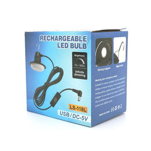 LED лампа 118L-19SMD, кабель 2,9 м, гачок, магніт, живлення від USB, Box