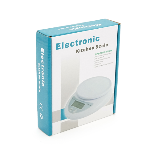 Ваги точні кухонні з круглою чашкою B05, 0,001-5 кг, живлення 2 батарейки АА, Box