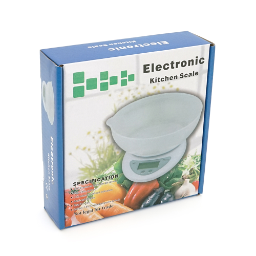 Ваги точні кухонні з круглою чашкою B05A, 0,001-5 кг, живлення 2 батарейки АА, Box