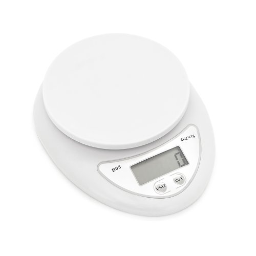 Ваги точні кухонні з круглою чашкою B05A, 0,001-5 кг, живлення 2 батарейки АА, Box