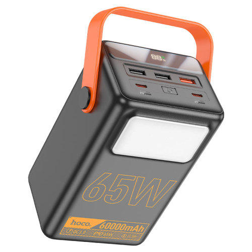 Power Bank HOCO J110A 60000mAh, 4USB+Type-C, 65W+PD20W, ліхтарик, Black, 1.26kg