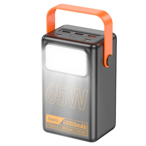 Power Bank HOCO J110A 60000mAh, 4USB+Type-C, 65W+PD20W, ліхтарик, Black, 1.26kg