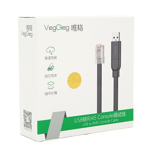 Кабель VEGGIEG V-U403, USB / RJ45, FTDI-TF 232 Chipset, консольний, Black, довжина 1.5м, Box