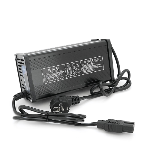 Зарядний пристрій для акумуляторів LiFePo4 72V(87,6V),24S,8A,штекер Triangle plug (T-tipe / IEC / C13 N+L-), з індикацією,BOX