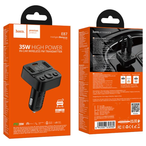 FM-модулятор HOCO E87, Black, Box