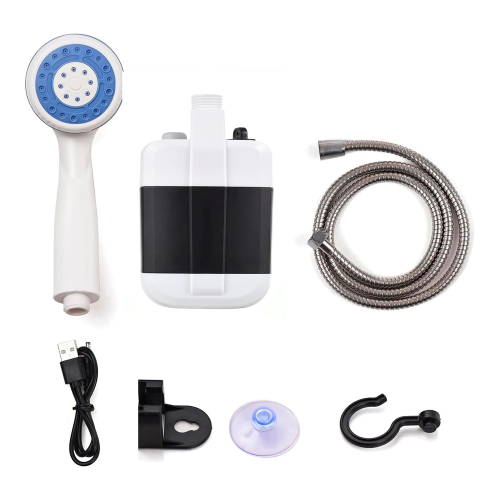 Портативний акумуляторний душ YT43869 з помпою, акумулятор 2200mAh, White / Black, Box