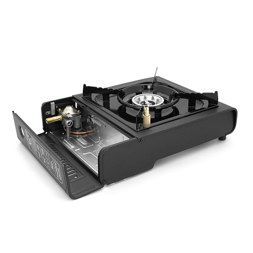 Портативна газова плита MAX-664, під газові балони бутан та пропан-бутан, Black, Box
