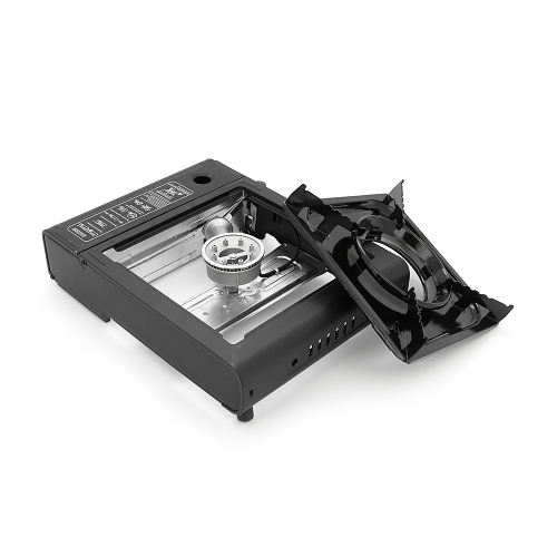 Портативна газова плита MAX-664, під газові балони бутан та пропан-бутан, Black, Box