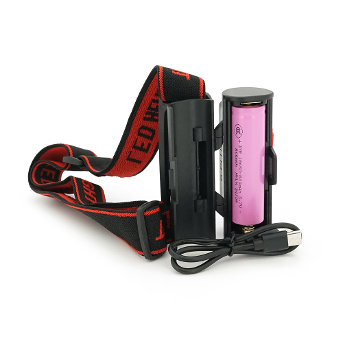 Налобний ліхтарик CY-2119A, 3 Cob, White+Red, 3+3 режими, корпус: пластик, водостійкий, ip44, живлення АКБ 18650, Type-C кабель, BOX