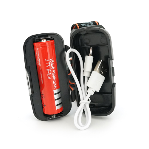 Налобний ліхтарик KX-213R, Cob, Red, 1режим, корпус: пластик, водостійкий, ip44, АКБ 18650, Type-C кабель, BOX