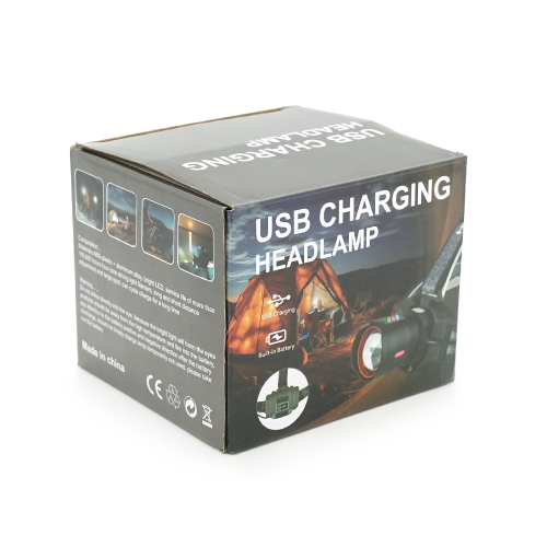 Налобний ліхтарик BP-8098TG, Zoom, 1 режим, корпус метал, водостійкий, живлення від 2*18650, індикація заряду, Type-C кабель, BOX