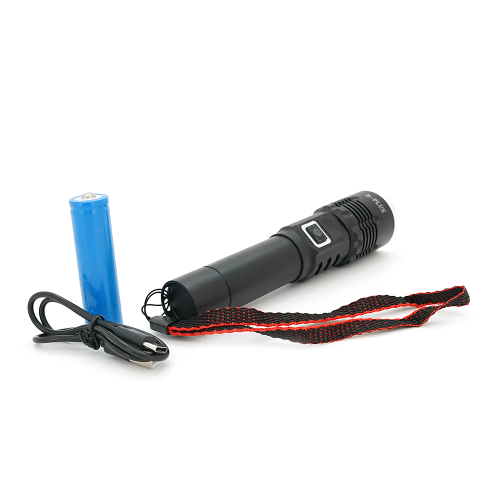 Ліхтарик BP-C16 P50, Zoom, 1 режим, корпус метал, акум 18650, індикація заряду, USB кабель, BOX