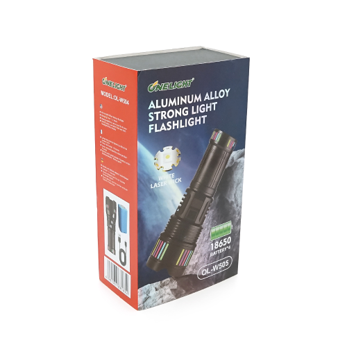 Ліхтар пошуковий BP-505 LED PM60, 4 режими, індикація заряду, живлення від 4*18650, IP65, USB кабель, 260х140х85мм, 1,140кг, Black, BOX