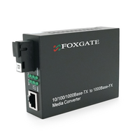 Медіаконвертер FOXGATE EC-Q-1G-1SM-1550nm, 1550 WDM, 1x10 / 100 / 1000 Base-Tx, одноволоконний Full / Half duplex, SC 20km (0+70&amp;deg;C), + блок живлення 5V 1A