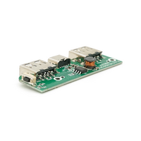 Плата для павербанку, 10000 mAh, 4-LED індикатора. Input: Micro-USB - 5V / 2.1A, Type-C - 5V / 2.1A Out: 2xUSB-A - 5V / 1A, 5V / 2.1A