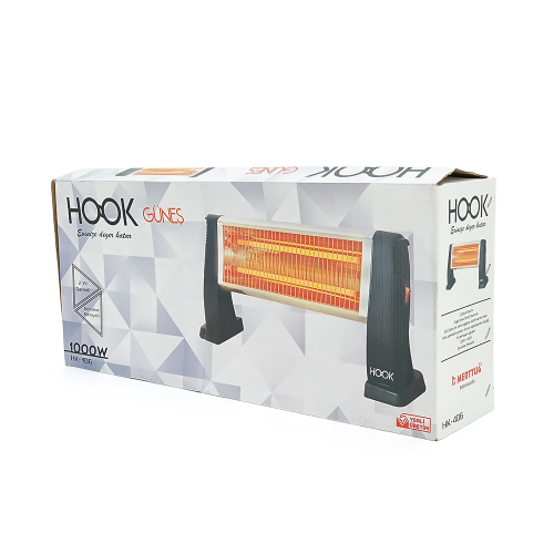 Інфрачервоний обігрівач HOOK H-406, 1000Вт, 2 режими 500 / 1000Вт, 550x250x120mm, Box