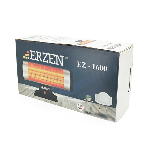 Інфрачервоний обігрівач ERZEN EZ-1600, 1600Вт, 2 режими 800 / 1600Вт, 480x260x150mm, Box