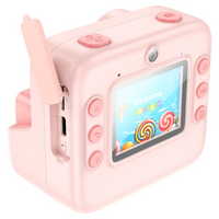 Дитячий фотоапарат HOCO DV200 з двома камерами та функцією миттєвого друку, підтримка microSD card, Pink, Box