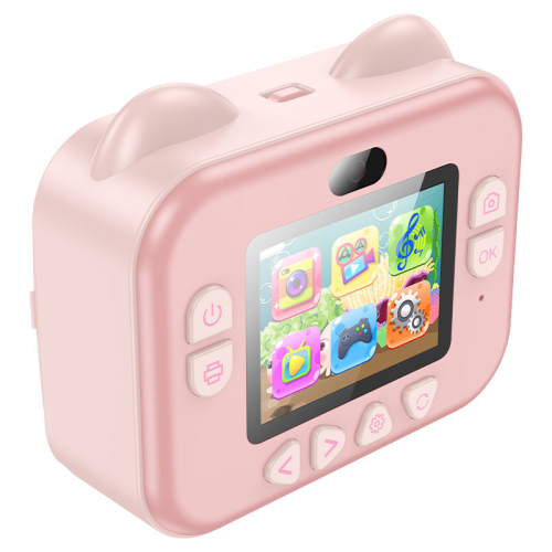 Дитячий фотоапарат HOCO DV204 з функцією миттєвого друку, підтримка microSD card, Pink, Box