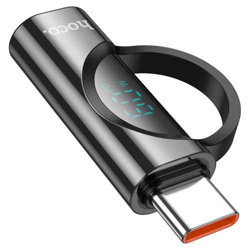 Перехідник HOCO UA32A Type-C(M) =&amp;gt; Lighting(F), 60W, індикатор потужності заряду), Black, Box